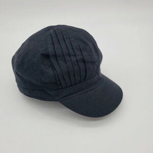 Vintage XSetmar New York Black Cabbie Boatmans Hat Stretch Fit Back Hat